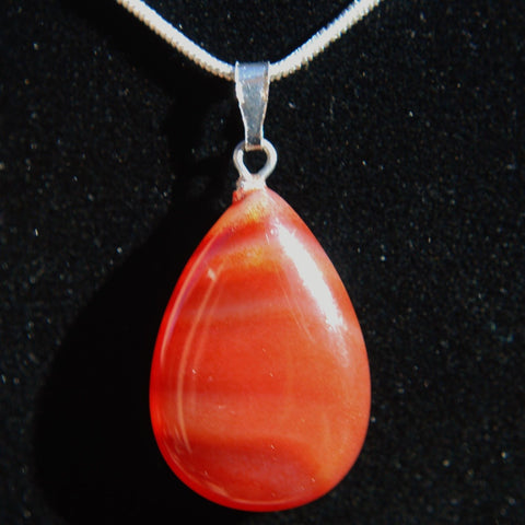 Perfect Pendant Carnelian Agate Pendant + 20" Chain: EMPOWER ZENERGY GEMS