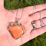 CHARGED REIKI Wrapped Red Sedona Jasper Heart Perfect Pendant + 20" Chain