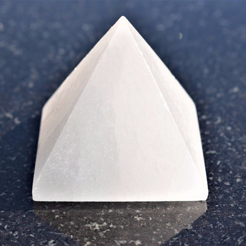 2" (50mm) Moroccan Selenite Pyramid Hand-carved Hand-Polished POWERFUL ENERGY