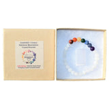 CHARGED Moonstone & 7 Chakra Crystals Stretchy Bracelet REIKI Healing Energy!