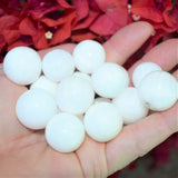 CHARGED Scolecite Hand-Polished Sphere Perfect Pendant + 20" Silver Chain