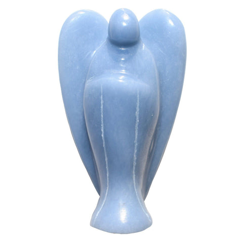 XL CHARGED 3" Angelite Crystal Hand-Carved Angel Peaceful Energy! ZENERGY GEMS