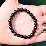 CHARGED Polished Russian Shungite Bracelet Stretchy ENERGY REIKI SYN 12