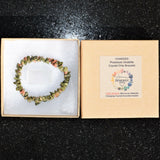 Premium Unakite Crystal Chip Stretchy Bracelet - Selenite Charged -Reiki Energy!
