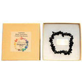 CHARGED Black Tourmaline Crystal Chip Bracelet Polished Stretchy ENERGY REIKI