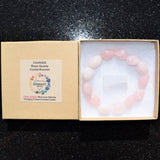 CHARGED Rose Quartz Crystal Bracelet Tumble Polished Stretchy Love Energy REIKI