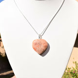 CHARGED Himalayan Sunstone Heart Crystal Perfect Pendant + 20" Chain WOW