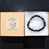 Premium CHARGED Snowflake Obsidian Crystal 8mm Stretchy Bracelet PROTECTION