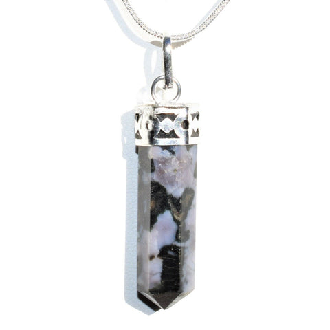 CHARGED Faceted Mystic Indigo Gabbro Crystal Perfect Pendant + 20" Chain