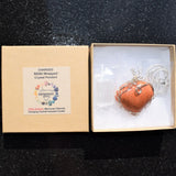 CHARGED REIKI Wrapped Red Sedona Jasper Heart Perfect Pendant + 20" Chain