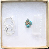 CHARGED Arizona Turquoise Nugget Crystal Perfect Pendant + 20" Silver Chain