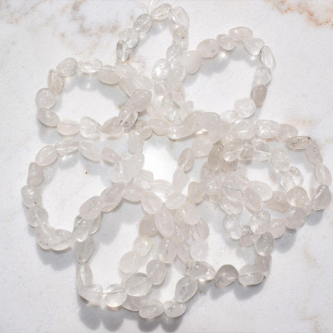 10 x 7" Strands of Amplifier Clear Quartz Crystal Beads - Beader's & Gridder's!