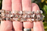 CHARGED Rutilated Tourmalinated Quartz Crystal Chip Stretchy Bracelet REIKI !