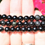 CHARGED Goldsheen Rainbow Obsidian Crystal 8mm Bead Bracelet Stretchy ENERGY