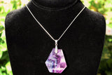 2" CHARGED "SUMO" Rainbow Fluorite Crystal Pendant Healing Energy 120cts USA