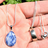 Perfect Pendant Sodalite Teardrop Pendant + 20" Silver Chain: by ZENERGY GEMS