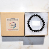 CHARGED Polished Russian Shungite Bracelet Stretchy ENERGY REIKI SYN 12