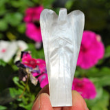 CHARGED 2.25" Selenite Crystal Hand-Carved Angel Peaceful Energy! ZENERGY GEMS