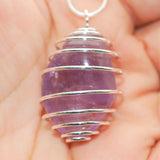 Brazilian Maraba Amethyst Crystal Perfect Pendant 20" Silver Chain