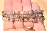 CHARGED Rutilated Tourmalinated Quartz Crystal Chip Stretchy Bracelet REIKI !