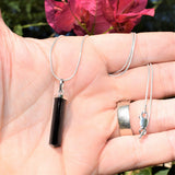 925 Sterling CHARGED Himalayan Black Tourmaline Perfect Pendant + 20" 925 Chain
