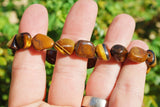 CHARGED Tiger Eye Crystal Bracelet Tumble Polished Stretchy ENERGY REIKI WOW!!!
