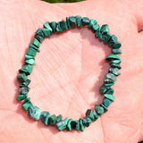 CHARGED Premium Malachite Crystal Chip Stretchy Bracelet Healing Energy REIKI