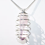 CHARGED Premium Veracruz Amethyst Crystal Perfect Pendant + 20" Silver Chain