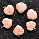 CHARGED Himalayan Sunstone Heart Crystal Perfect Pendant + 20" Chain WOW