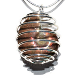 CHARGED Flashy Opalized Ammonite (Amolite) Perfect Pendant + 20" Silver Chain
