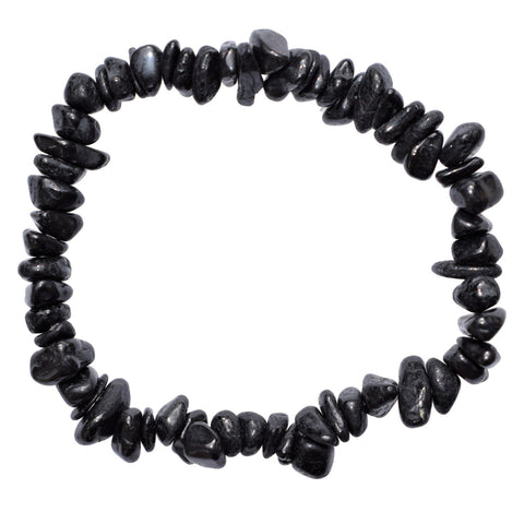 CHARGED Black Tourmaline Crystal Chip Bracelet Polished Stretchy ENERGY REIKI