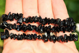 CHARGED Black Tourmaline Crystal Chip Bracelet Polished Stretchy ENERGY REIKI