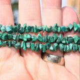 CHARGED Premium Malachite Crystal Chip Stretchy Bracelet Healing Energy REIKI