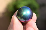5 CHARGED Platinum Silver Rainbow Magnetic Hematite Spheres 500cts