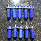 Faceted Lapis Lazuli Crystal Perfect Pendant 20" Silver Chain