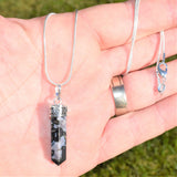 CHARGED Faceted Mystic Indigo Gabbro Crystal Perfect Pendant + 20" Chain