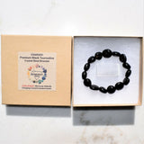 CHARGED 6" Black Tourmaline Crystal Bracelet Tumble Polished Stretchy REIKI