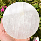 XL Selenite Disc Polished Flat Crystal Charging Station POWERFUL ZENERGY GEMS