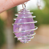 Brazilian Maraba Amethyst Crystal Perfect Pendant 20" Silver Chain