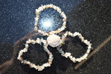 CHARGED Rutilated Tourmalinated Quartz Crystal Chip Stretchy Bracelet REIKI !