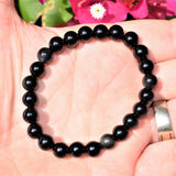 CHARGED Goldsheen Rainbow Obsidian Crystal 8mm Bead Bracelet Stretchy ENERGY