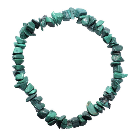 CHARGED Premium Malachite Crystal Chip Stretchy Bracelet Healing Energy REIKI