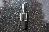 CHARGED Wire Wrapped Himalayan Black Tourmaline Pendant + 20" Silver Chain