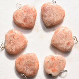 CHARGED Himalayan Sunstone Heart Crystal Perfect Pendant + 20" Chain WOW