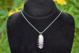 CHARGED Premium Veracruz Amethyst Crystal Perfect Pendant + 20" Silver Chain