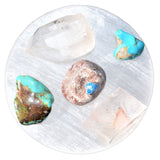 3.8" Selenite Disc Polished Flat Crystal Charging Station POWERFUL ZENERGY GEMS