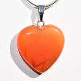 Perfect Pendant Carnelian Agate HEART Pendant + 20" Chain: ZENERGY GEMS