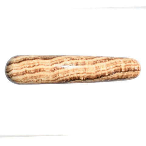 Aragonite Round 3.8" Wand Reflexology Massage Crystal Healing Chakra ~100g