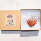 CHARGED REIKI Wrapped Red Sedona Jasper Heart Perfect Pendant + 20" Chain