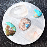 3.8" Selenite Disc Polished Flat Crystal Charging Station POWERFUL ZENERGY GEMS